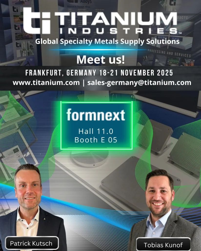 T.I. to Showcase Additive Build Plates at Formnext 2025 in Frankfurt, Germany