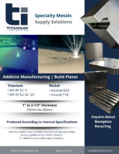 Titanium Industries Additive Manufacturing Build Plates